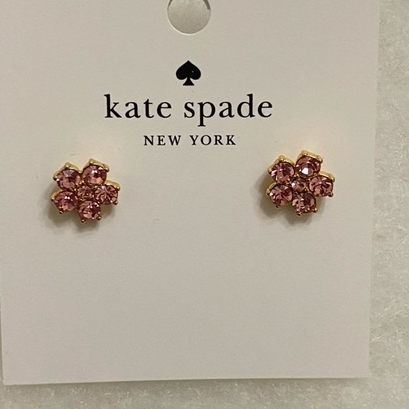 Kate Spade Gold and Pink Stud Earrings - Picture 2 of 3